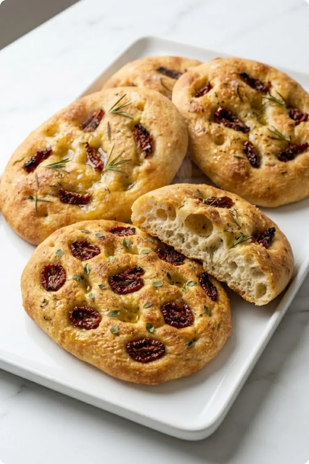 Focaccia mit getrockneten Tomaten