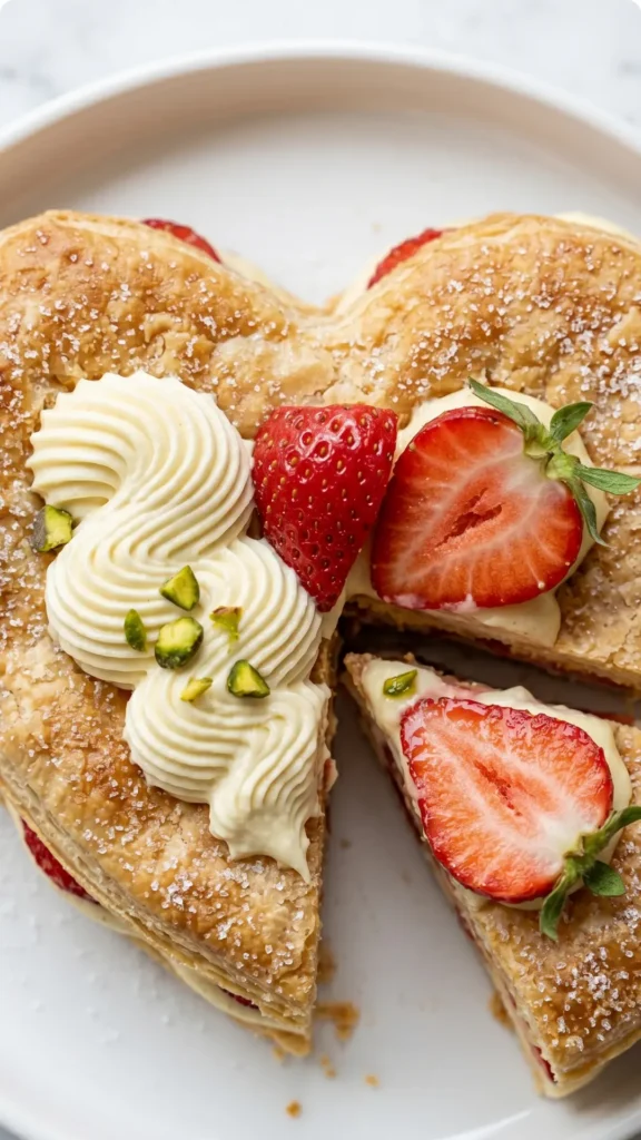 Blätterteigherzchen mit Erdbeeren Das einfachste Blitz-Dessert für besondere Anlässe