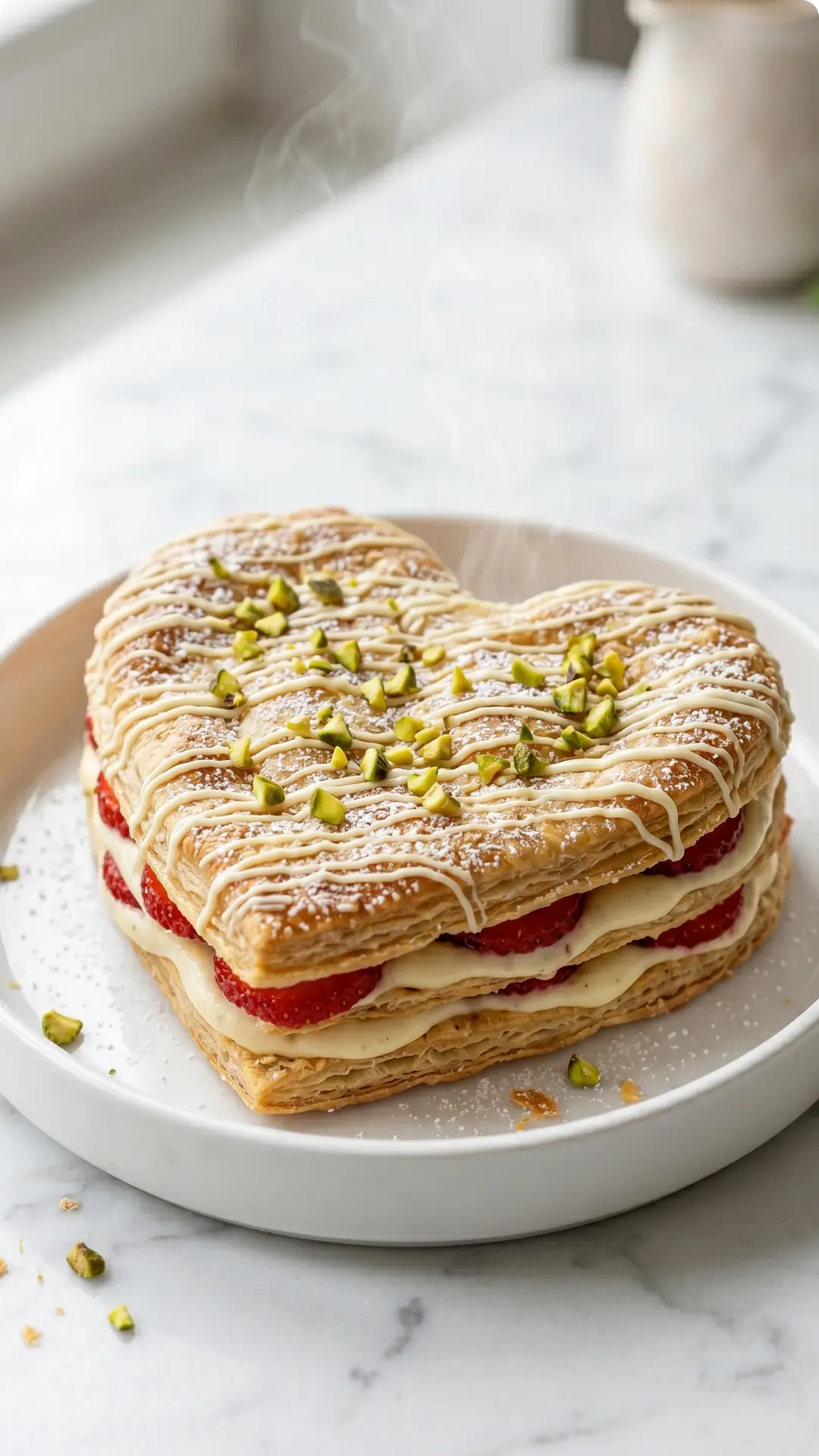 Blätterteigherzchen mit Erdbeeren: Das einfachste Blitz-Dessert für besondere Anlässe