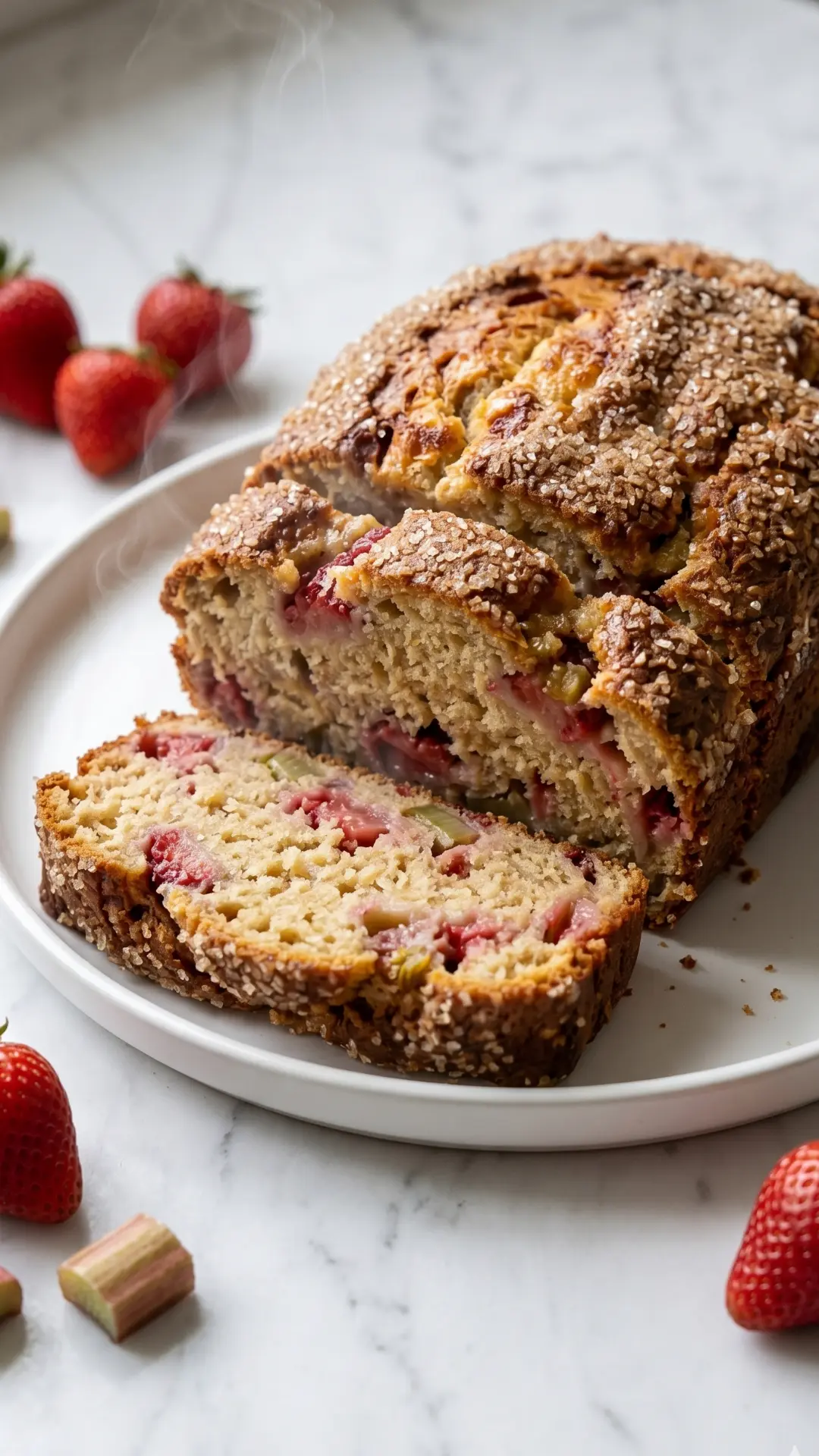 Erdbeer-Rhabarber-Brot – Saftiges und einfaches Kastenbrot-Rezept