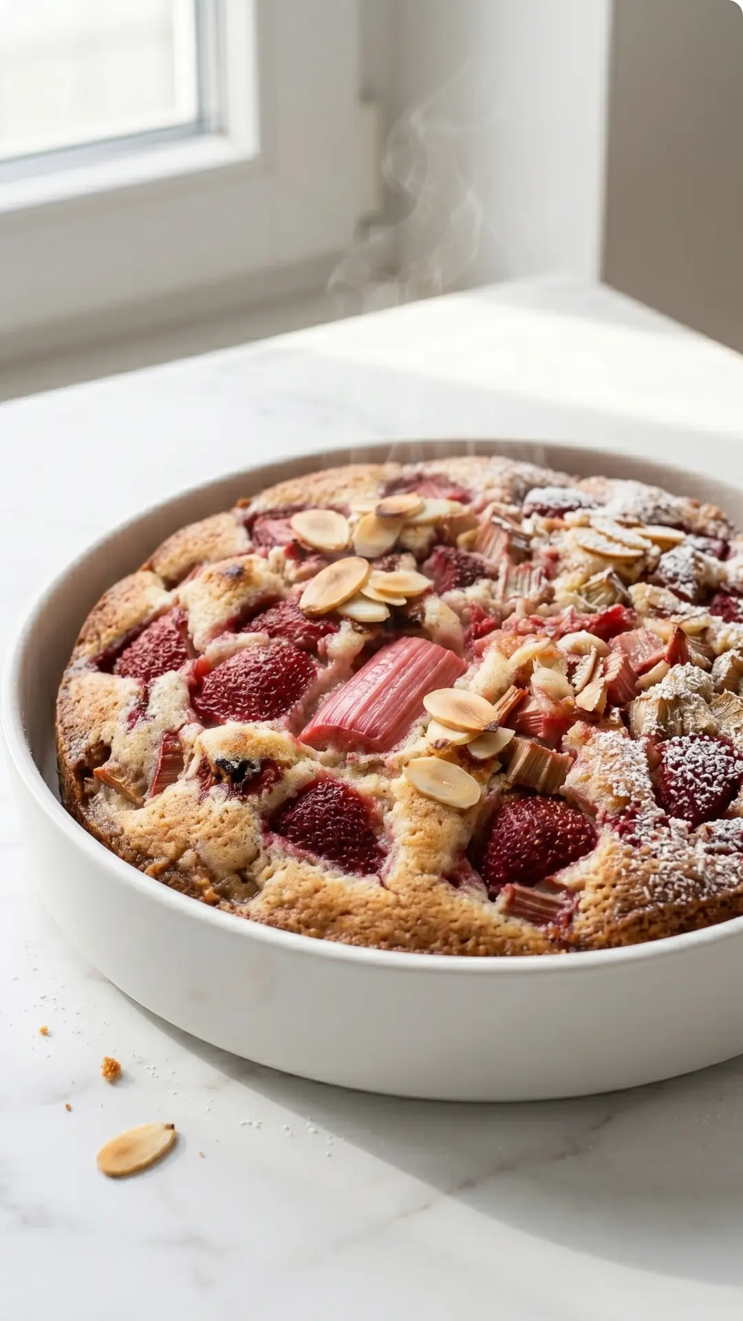 Erdbeer-Rhabarber-Kuchen mit Joghurt Das einfachste Rezept für saftigen Frühlingskuchen (1)