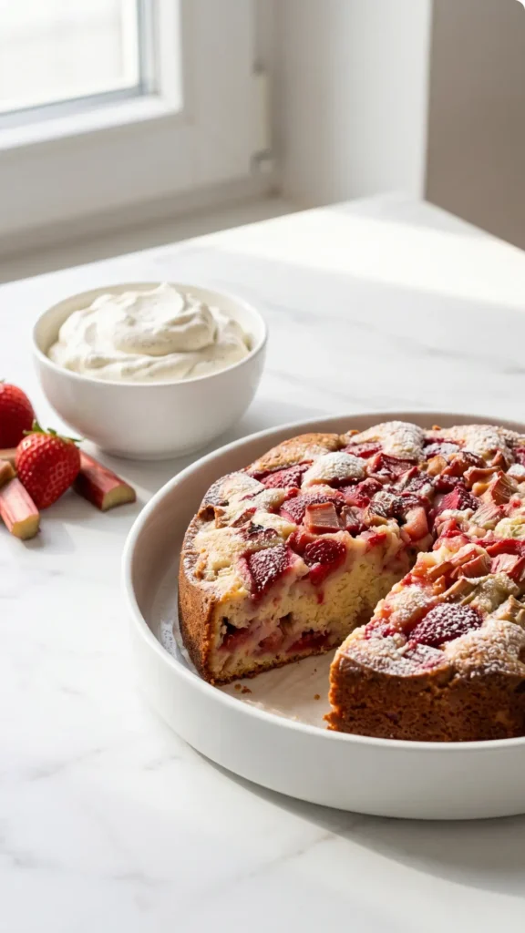 Erdbeer-Rhabarber-Kuchen mit Joghurt Das einfachste Rezept für saftigen Frühlingskuchen