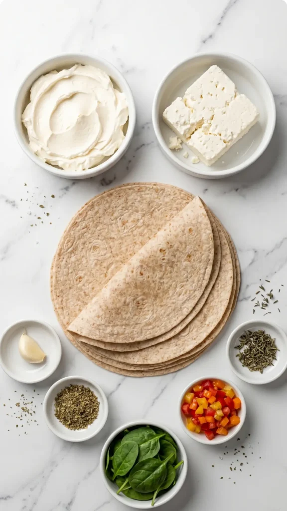 Feta-Tortillaröllchen mit Tomaten Das einfachste Blitz-Fingerfood für jede Party