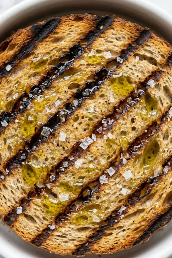 Grillbrot mit Olivenöl und Meersalz