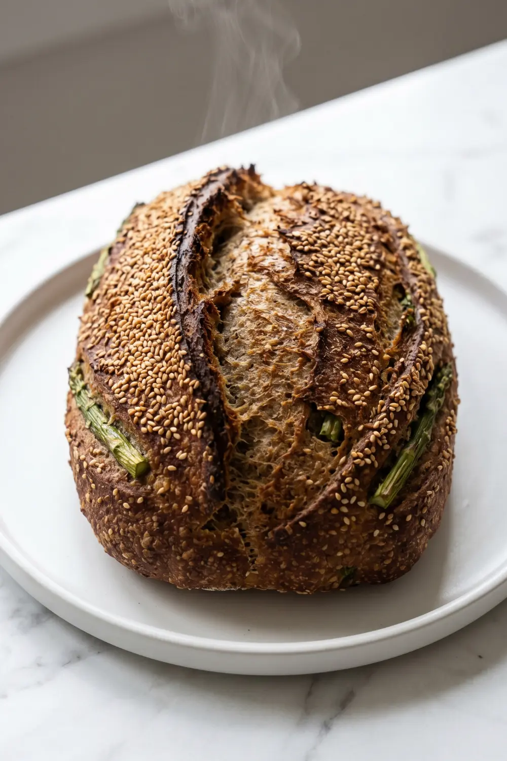 Saftiges Spargel-Dinkel-Brot mit Sauerteig