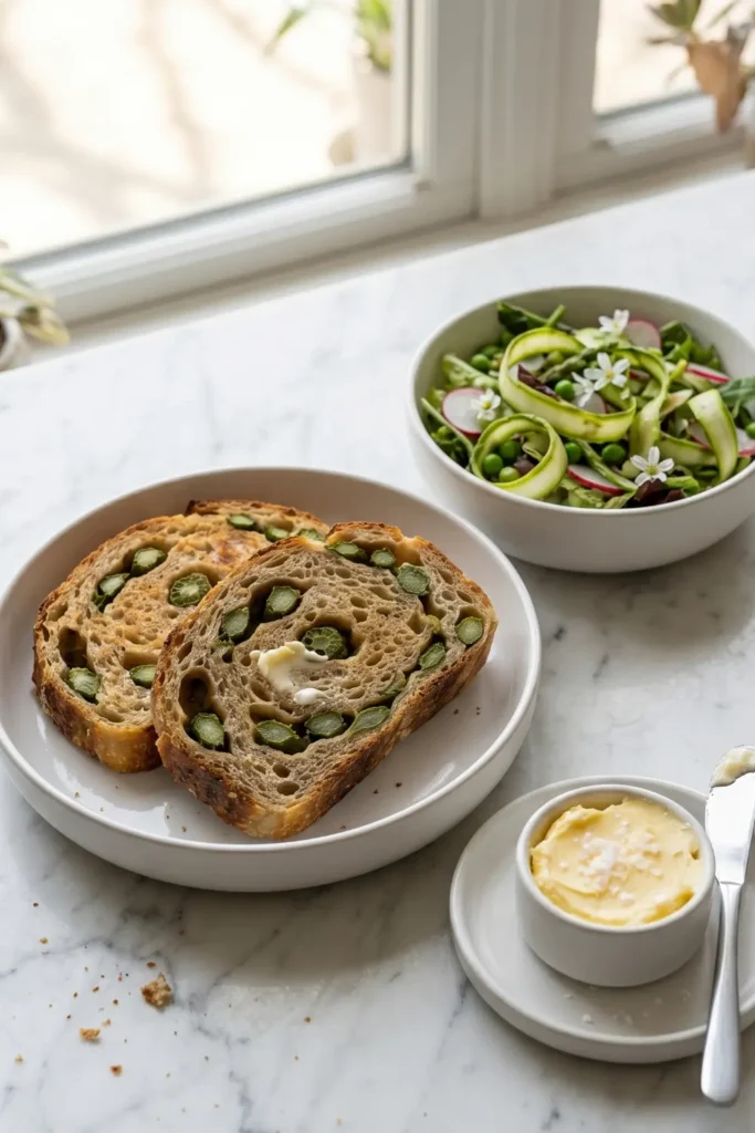 Spargelbrot mit Sauerteig