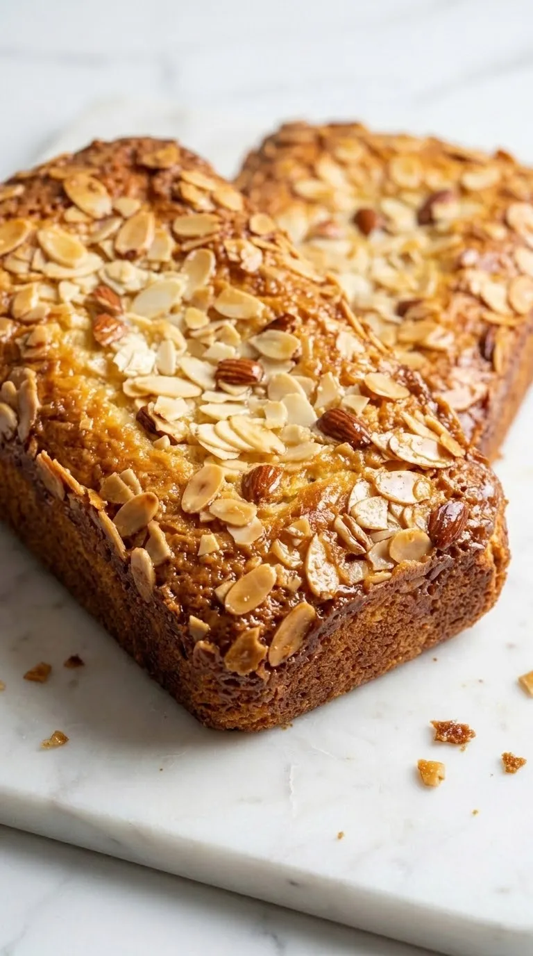 Buttermilchkuchen mit Mandeln frisch gebacken — Goldbraun karamellisierter Blechkuchen mit einer knusprigen Schicht aus Mandeln.