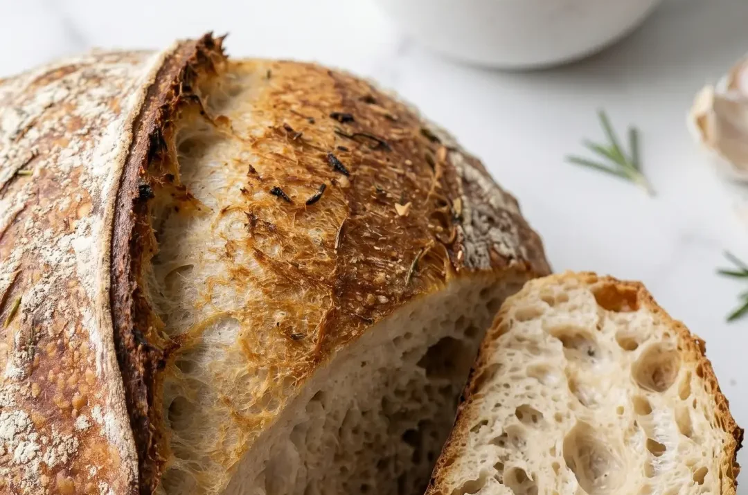 Duftendes Rosmarin-Knoblauch Artisan Brot einfach selber backen