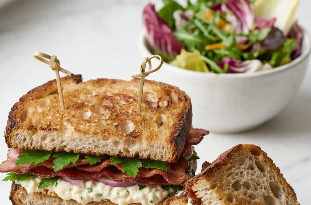 Knuspriges Sauerteig-Sandwich mit Bacon & Selleriesalat