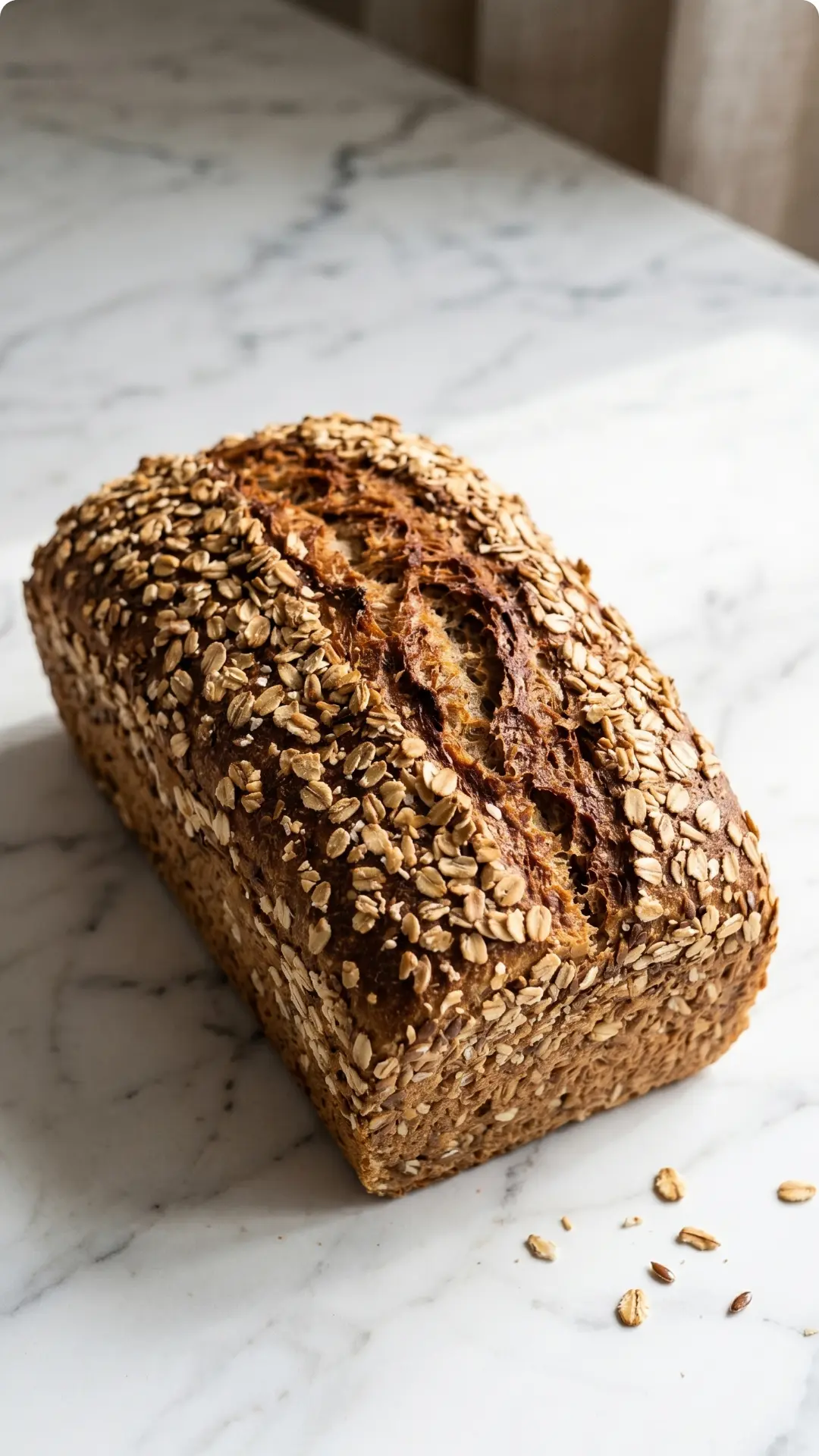 Schnelles Flockenbrot mit Sauerteig — Rezept für saftiges Kastenbrot