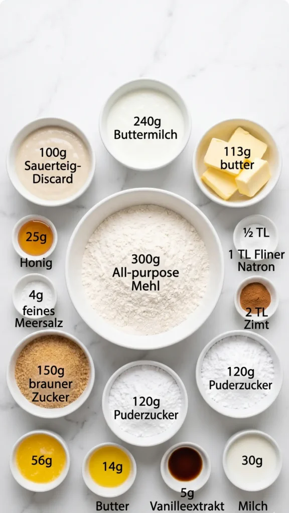 Sourdough Cinnamon Rolls über Nacht – Fluffige Zimtschnecken aus Discard