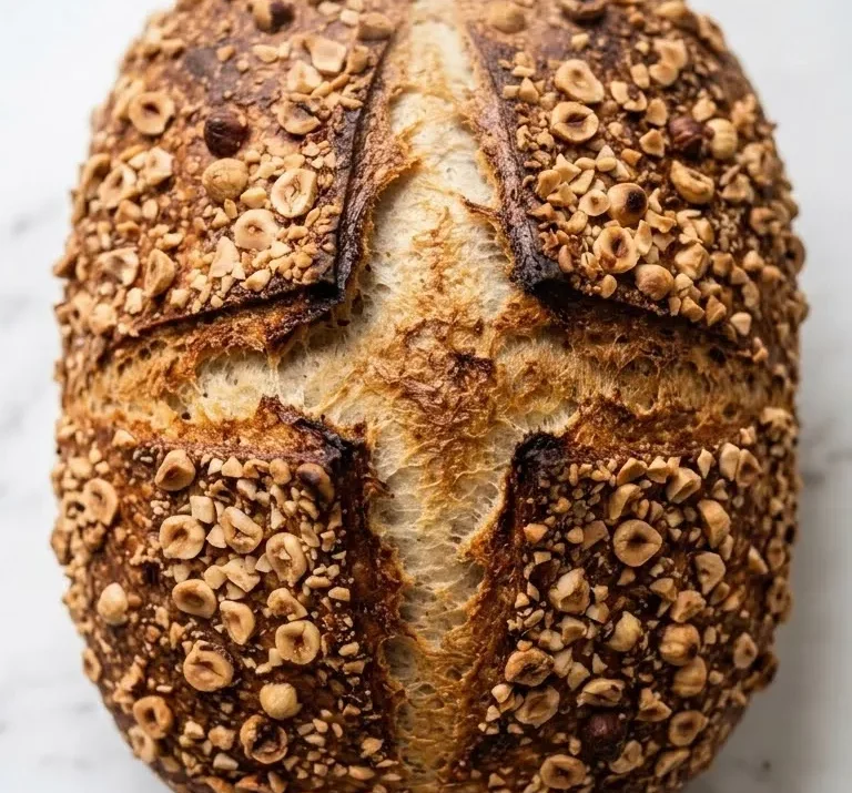 Knuspriges Haselnussbrot mit Weizensauerteig: Das beste einfache Rezept
