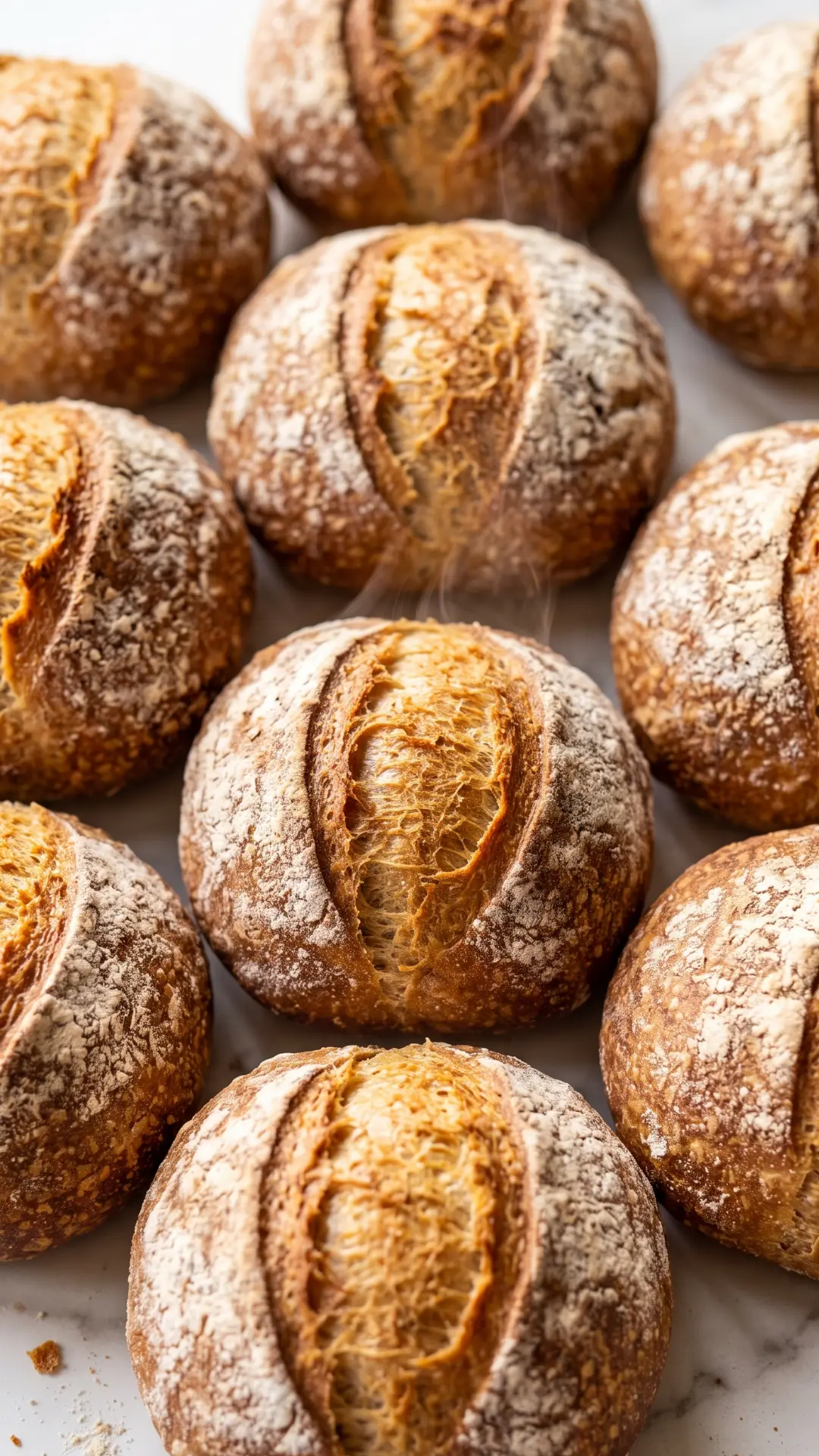 Frühstücksbrötchen über Nacht frisch gebacken