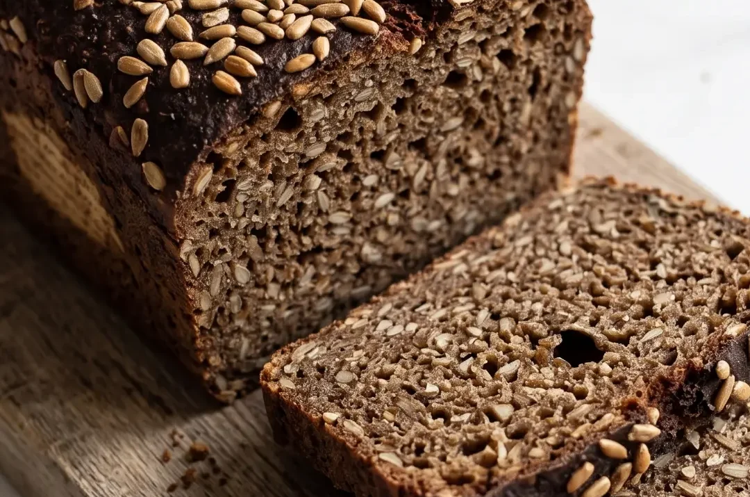 Kerniges Schwarzbrot mit Sauerteig: Saftiges Kastenbrot selber backen