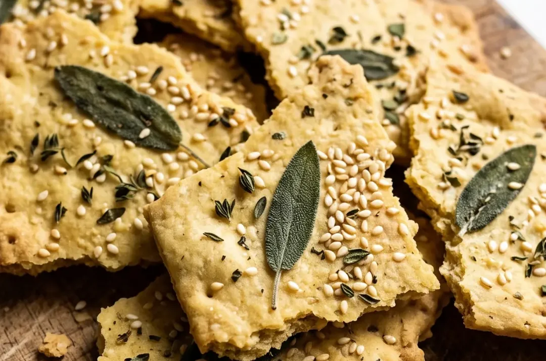 Knusprige Sauerteig Cracker mit Kräutern und Sesam: Einfach & Aromatisch