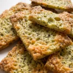 Knusprige Zucchini-Kräcker mit Kräutern frisch gebacken — Low-Carb-Snack mit Parmesan und Kräutern