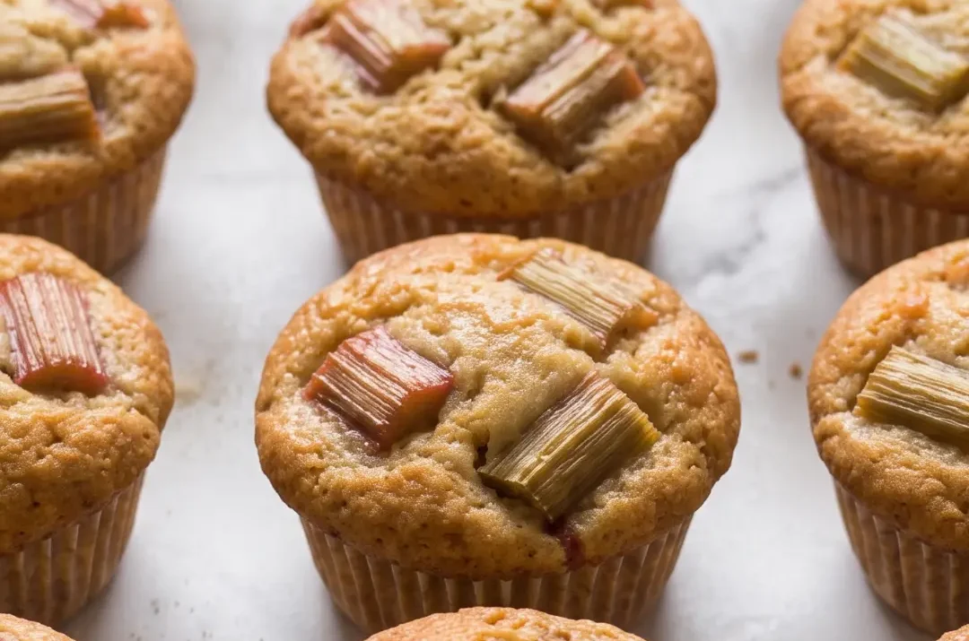 Saftige Rhabarber Muffins mit Sauerteig – Einfaches Rezept