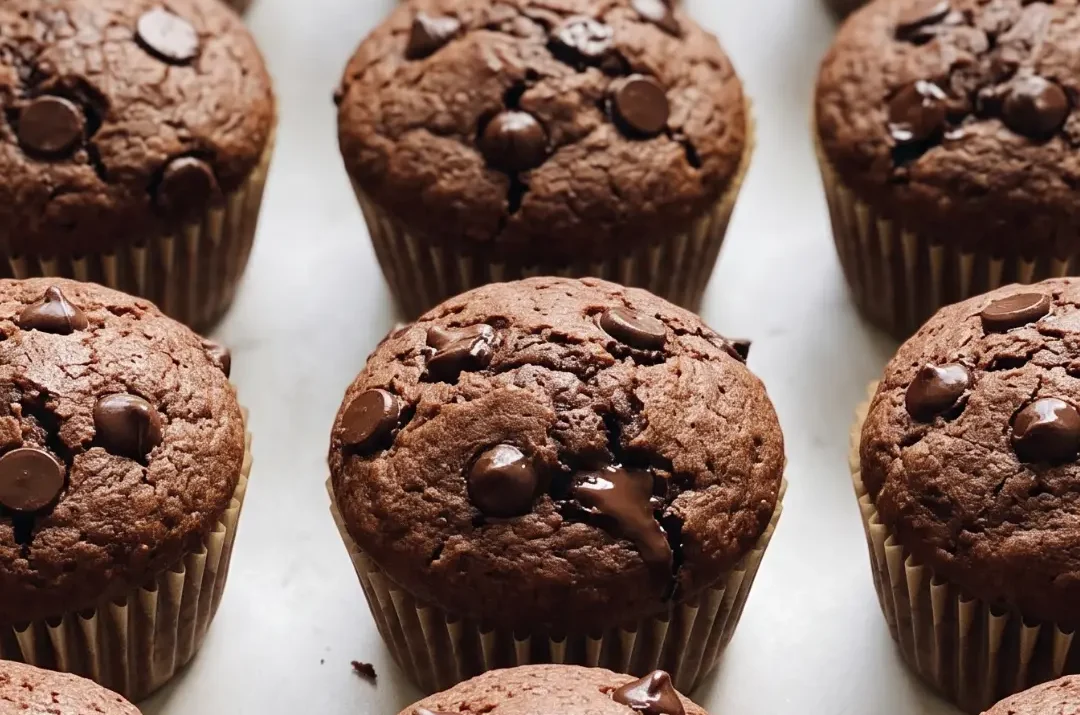 Saftige vegane Schoko Bananen Muffins mit Sauerteig – Einfaches Rezept