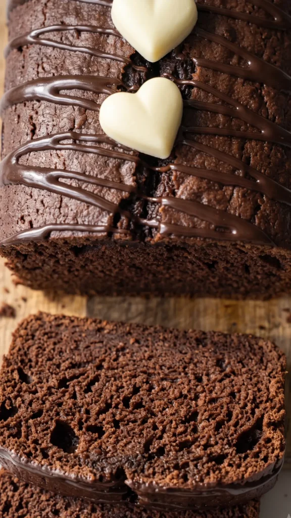 Nahaufnahme von Zucchini-Schokokuchen — flüssige Schokoglasur und feine Kuchenkruste