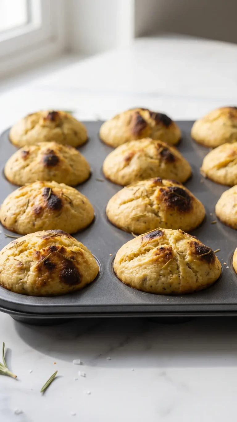 Knusprige Sauerteig-Focaccia-Muffins: Einfaches Rezept für 12 Stück