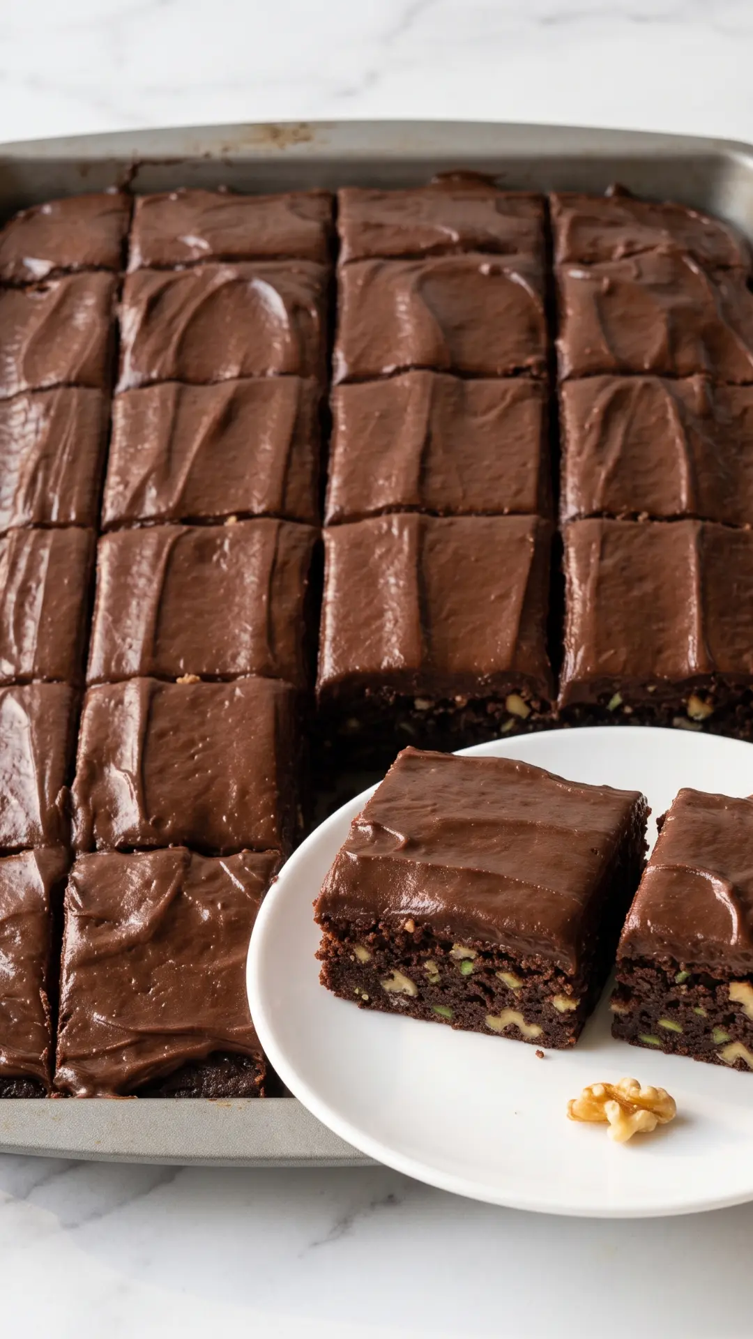 Saftige Zucchini Brownies aus der Froschperspektive — schokoladige fudgige Schnittkanten