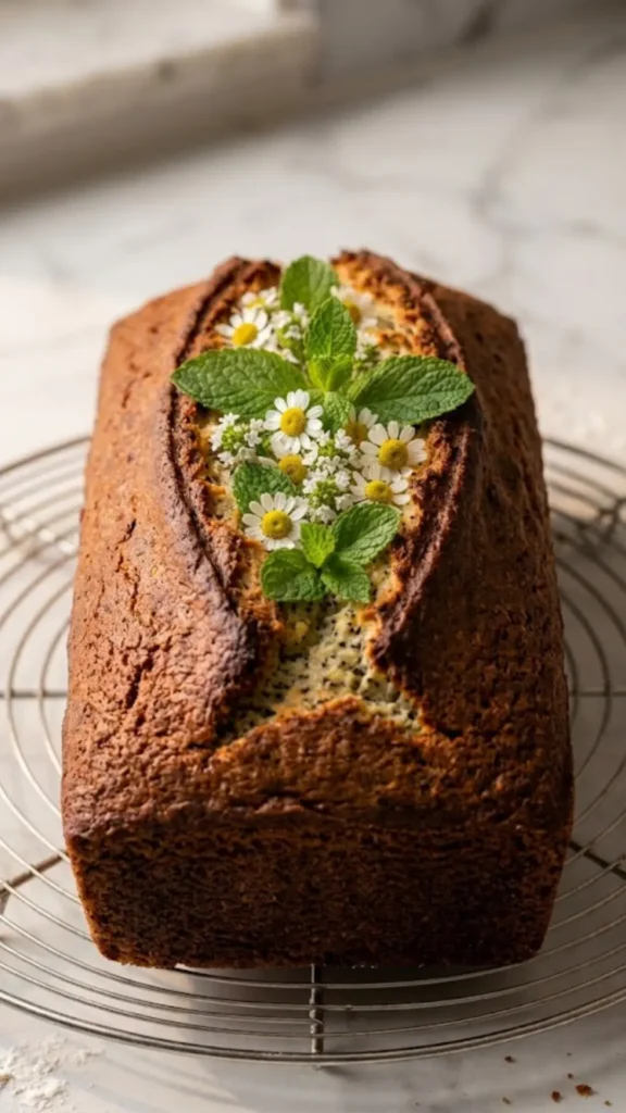 Zitronenkuchen mit Sauerteig serviert mit frisch gebrühter, heißer Espresso — aufgeschnittener Rührkuchen auf weißem Marmor