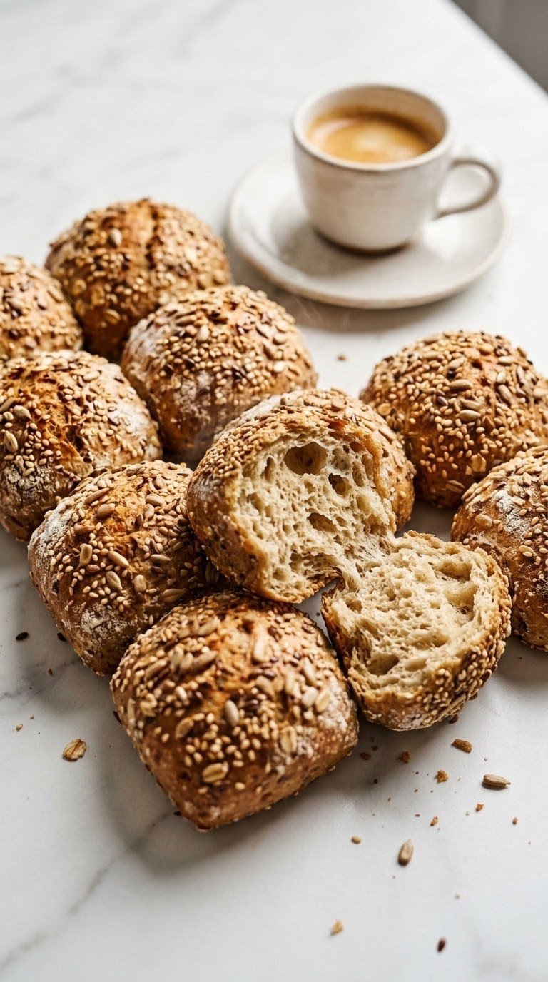 Knusprige Körnerbrötchen nach Paniniart: Das beste vegane Rezept