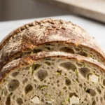 Saftiges Zucchinibrot mit Feta und frischem Thymian – rustikal mehlbestäubtes Hefebrot.