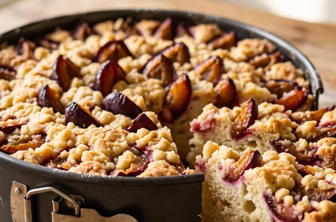 Schneller Pflaumenkuchen mit Streuseln aus der Springform