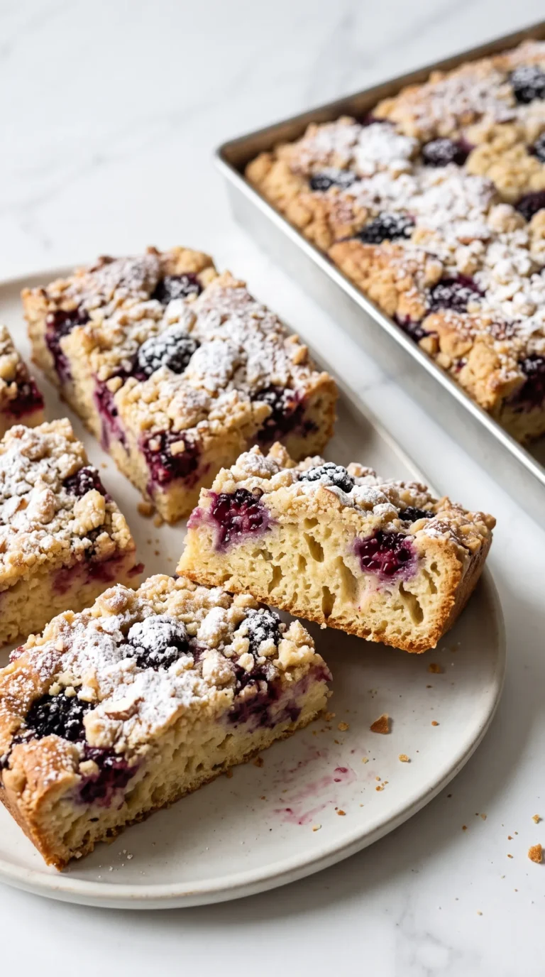 Brombeer-Mandelkuchen mit Vanille-Streuseln vom Blech