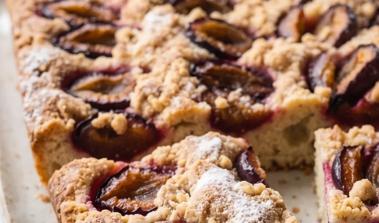 Original Zwetschgendatschi mit saftigem Hefeteig vom Blech