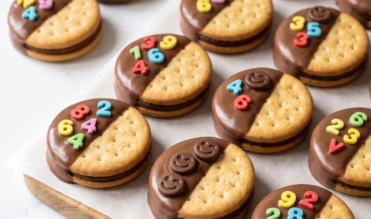 Einfacher süßer Snack zur Einschulung: Schoko-Doppelkekse