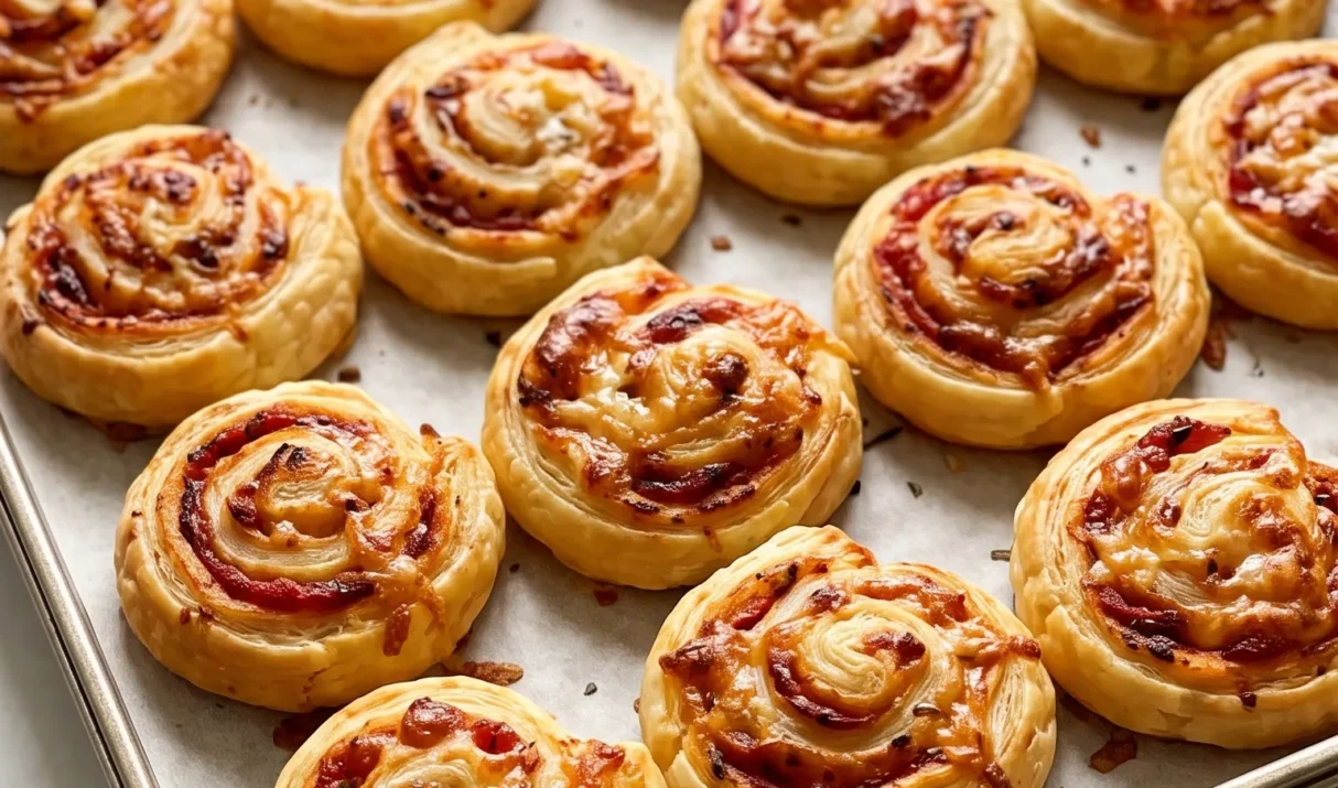 Herzhafte Blätterteigschnecken mit Tomate und Käse