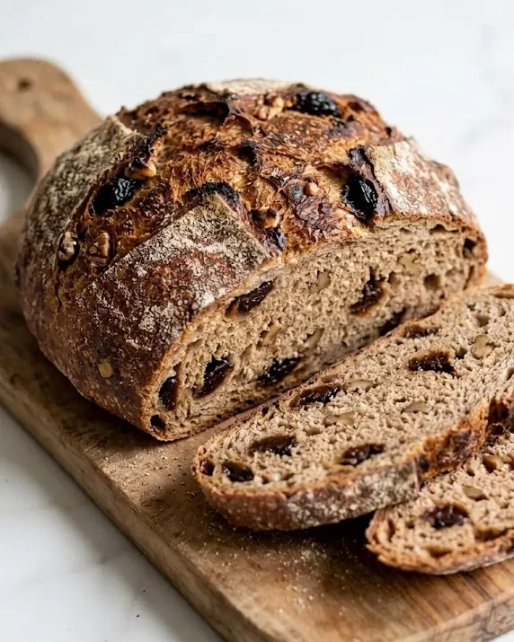 Walnuss-Pflaumenbrot mit Sauerteig: Saftiges Herbstbrot