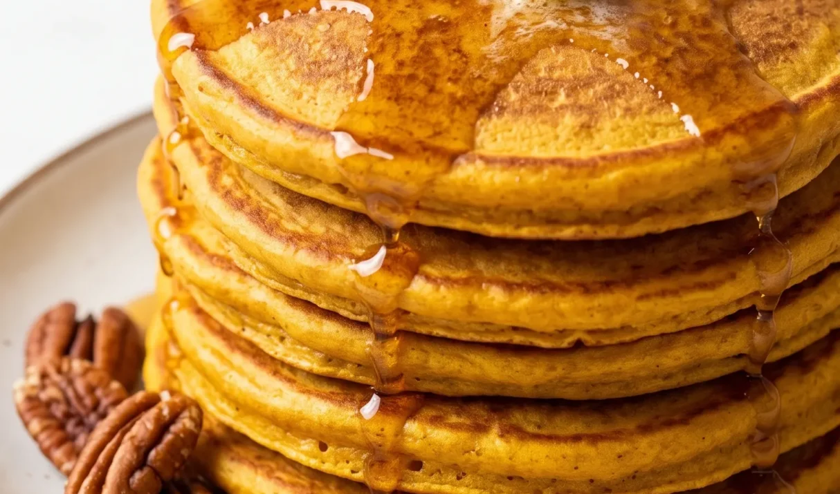 Fluffige Kürbis-Pancakes mit Pumpkin Spice & Ahornsirup