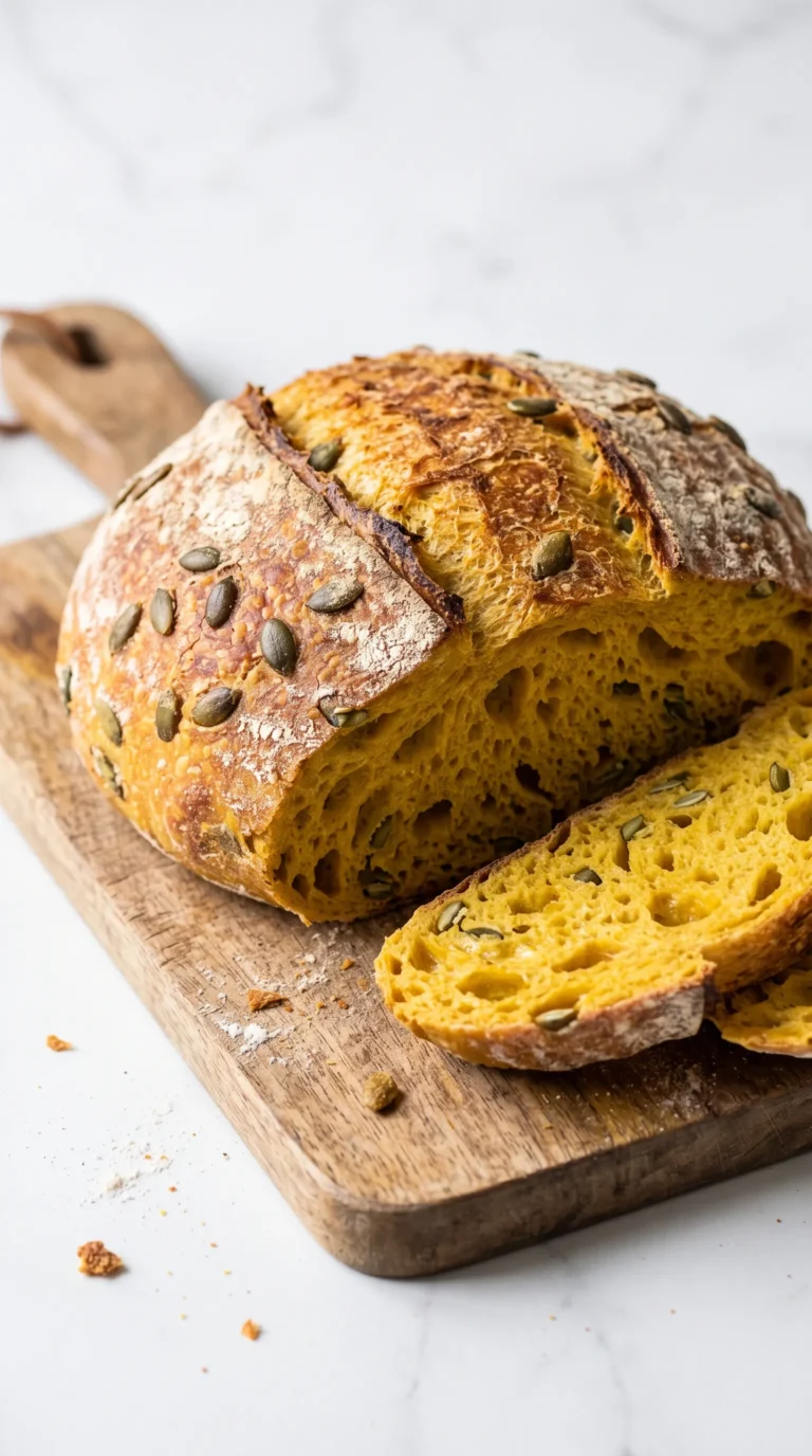 Kürbis-Dinkel-Sauerteigbrot: Saftiges Topfbrot mit Kürbiskernen