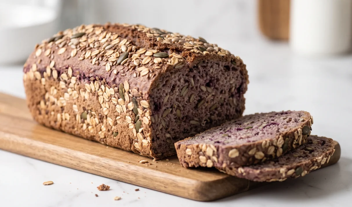 Saftiges Aronia-Dinkelbrot: Schnelles Kastenbrot mit Kernen