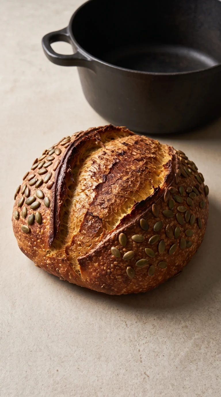 Kürbisbrot mit Sauerteig: Saftiges Mischbrot aus dem Topf